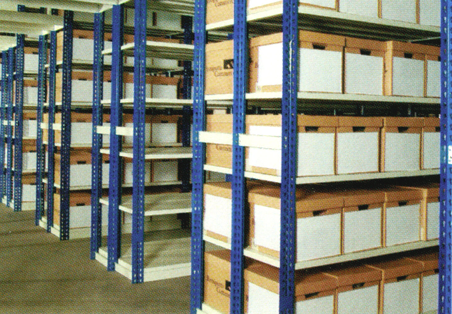 Boltless Shelving System for an Archieve Storage Facility